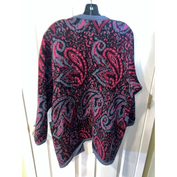 JL Scherrer Boutique Paris Sweater Womens Large Wool Open Front Duster Vintage - Picture 5 of 6
